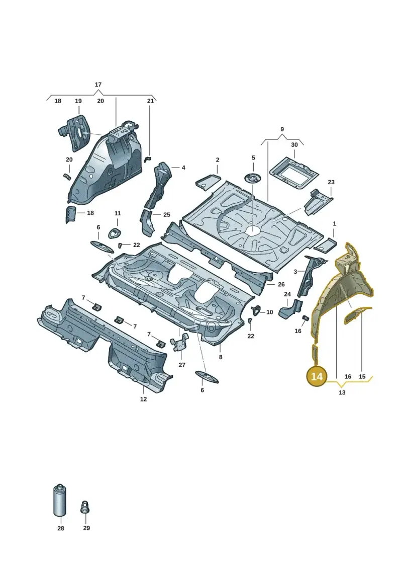 5Q0802397 — Audi A3 Sportback (2019-2021) diagram 596803051, position 14