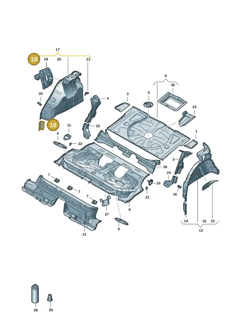 5Q0802398 — Audi A3 Sportback (2019-2021) diagram 596803051, position 18