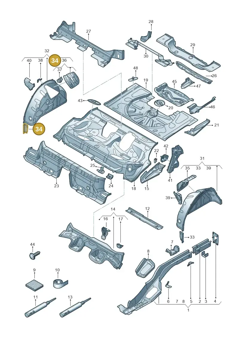 5Q0802398 — Audi RS3 Limousine (2017-2020) diagram 853803110, position 34