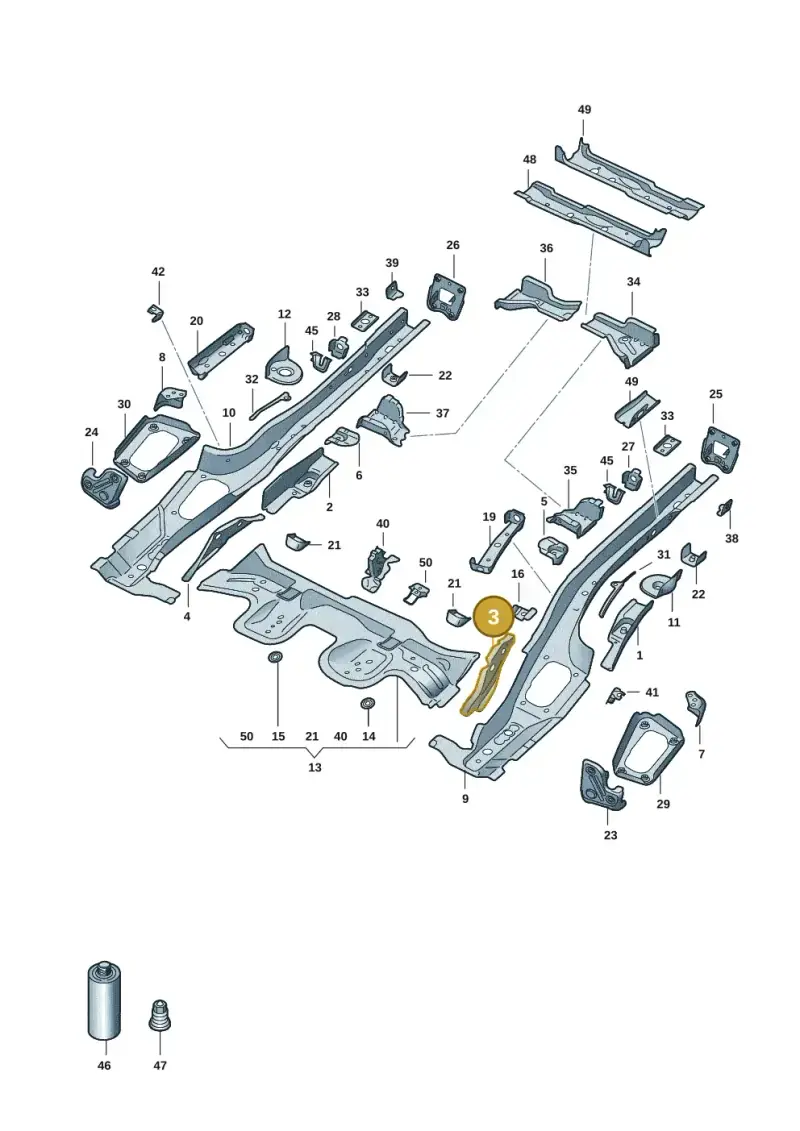 5Q0802557 — Audi A3 Sportback (2019-2021) diagram 596803015, position 3