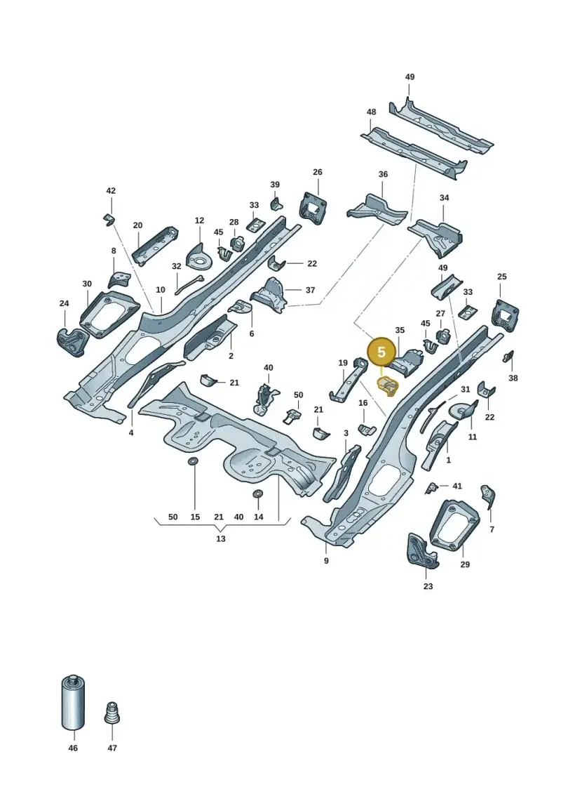 5Q0802571 — Audi A3 Sportback (2019-2021) diagram 596803015, position 5