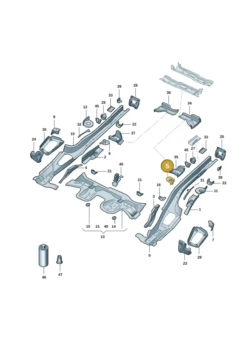 5Q0802571 — Audi A3 (2020-) diagram 8yx803015, position 5
