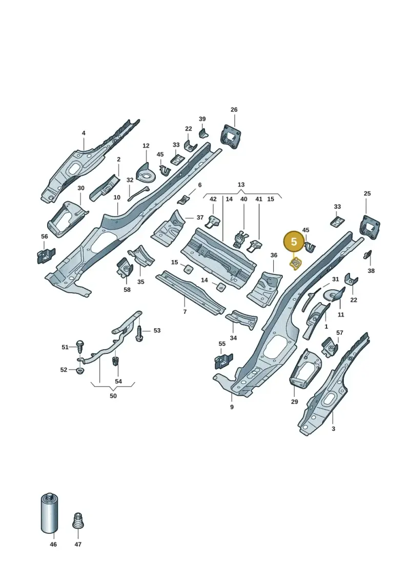 5Q0802571C — Audi A3 Sportback (2019-2021) diagram 596803017, position 5
