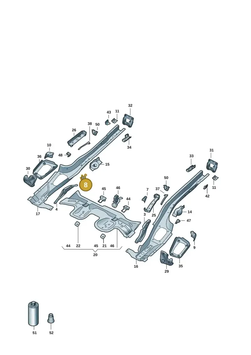 5Q0802938A — Audi A3 Sportback (2019-2021) diagram 596803016, position 8