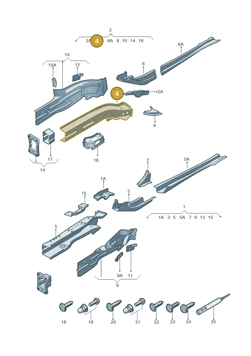5Q0803106A — Audi RS3 Limousine (2017-2020) diagram 745803000, position 4