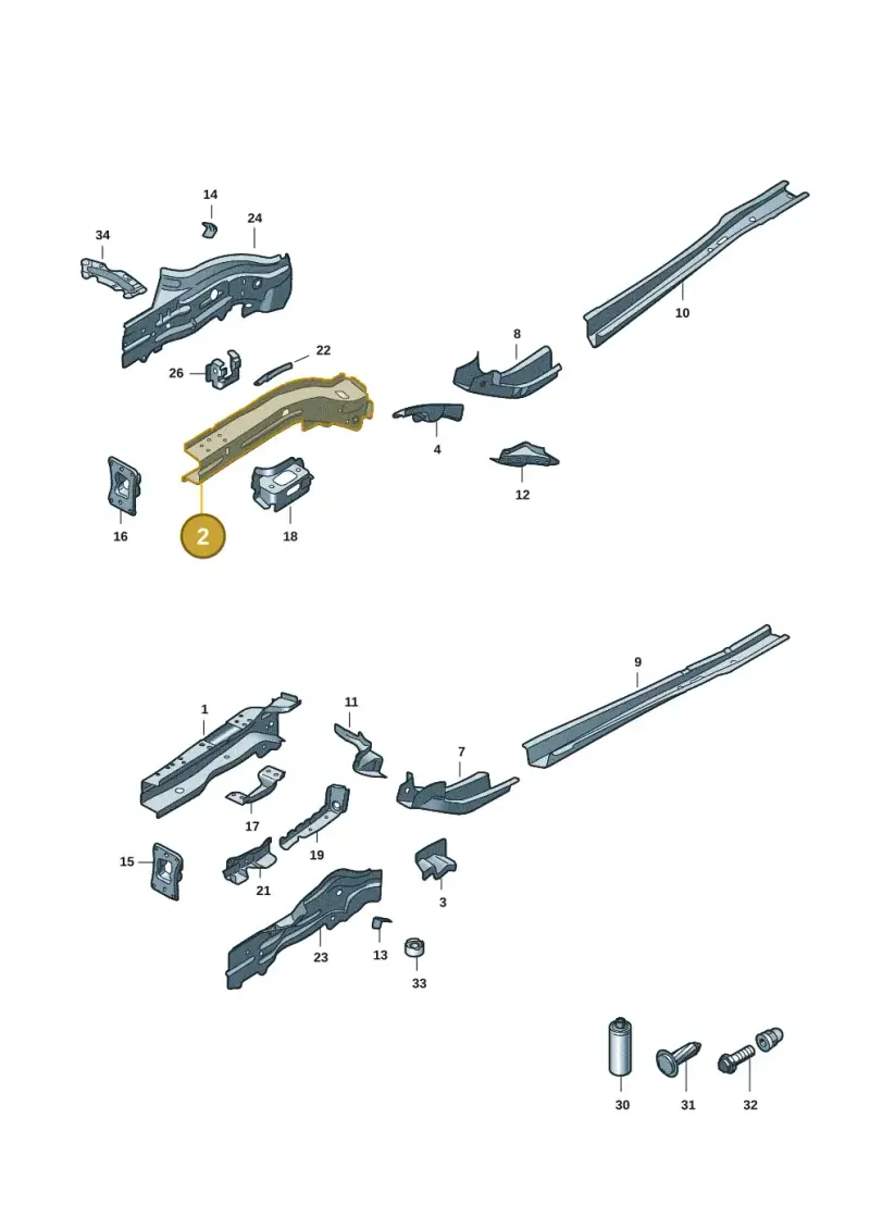 5Q0803106B — Audi A3 Sportback (2019-2021) diagram 596803001, position 2