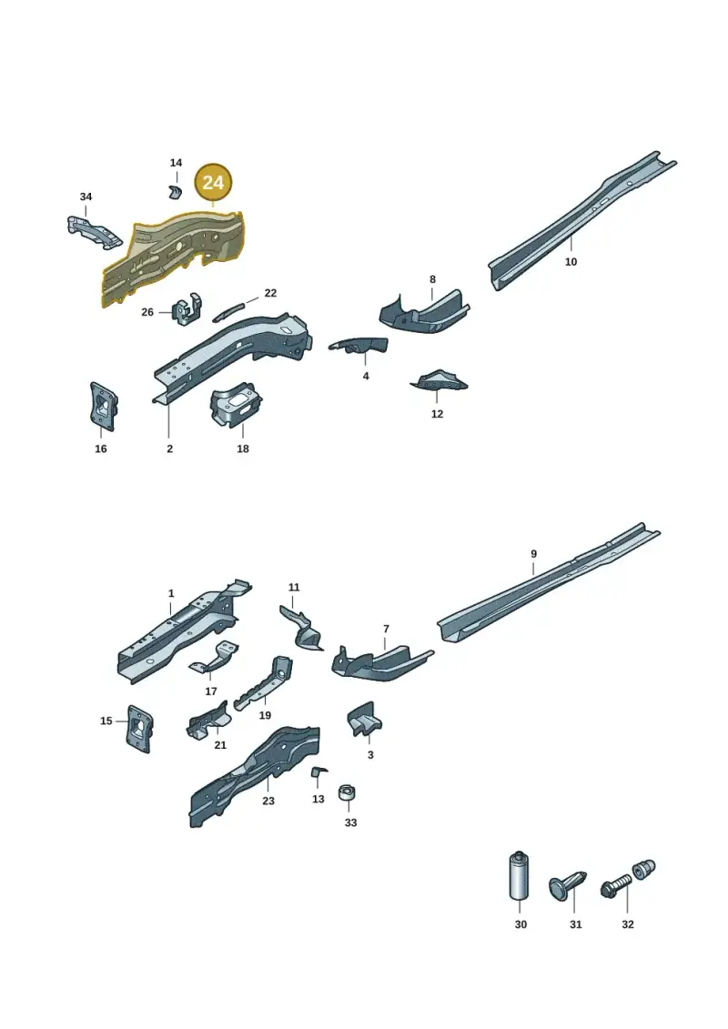 5Q0803108A — Audi A3 Sportback (2019-2021) diagram 596803001, position 24
