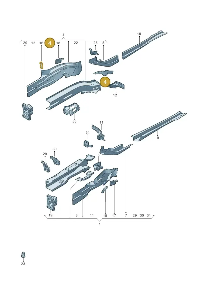 5Q0803128 — Audi RSQ3 Sportback (2019-2024) diagram f3z803001, position 4