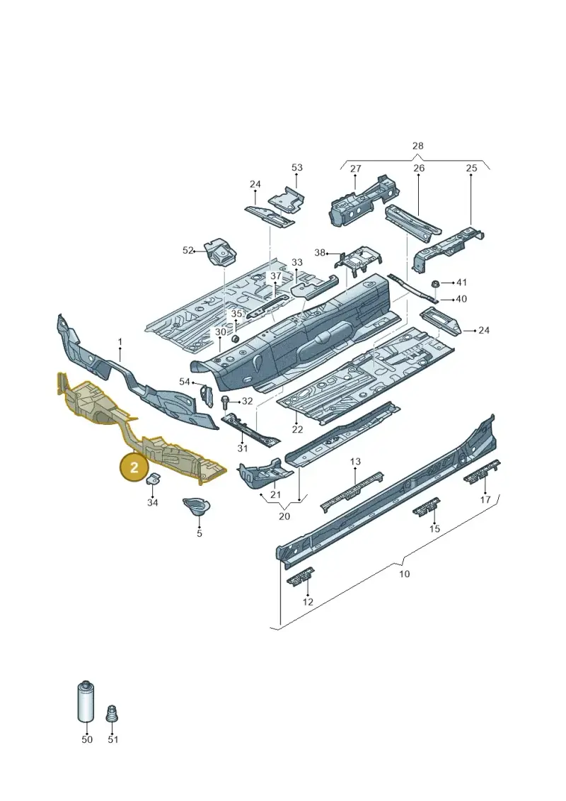 5Q0803144 — Audi A3 Sportback (2019-2021) diagram 596803010, position 2