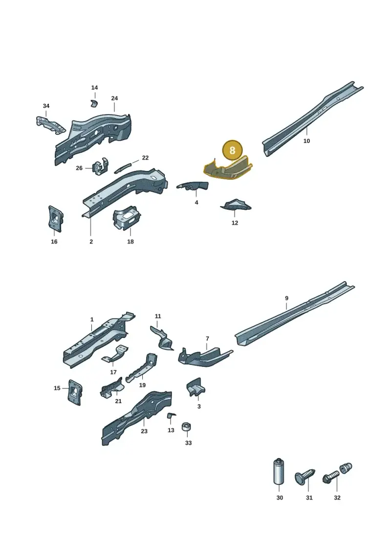 5Q0803210 — Audi A3 Sportback (2019-2021) diagram 596803001, position 8