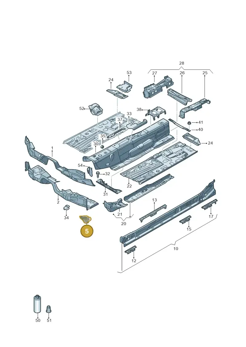 5Q0803215 — Audi A3 Sportback (2019-2021) diagram 596803010, position 5