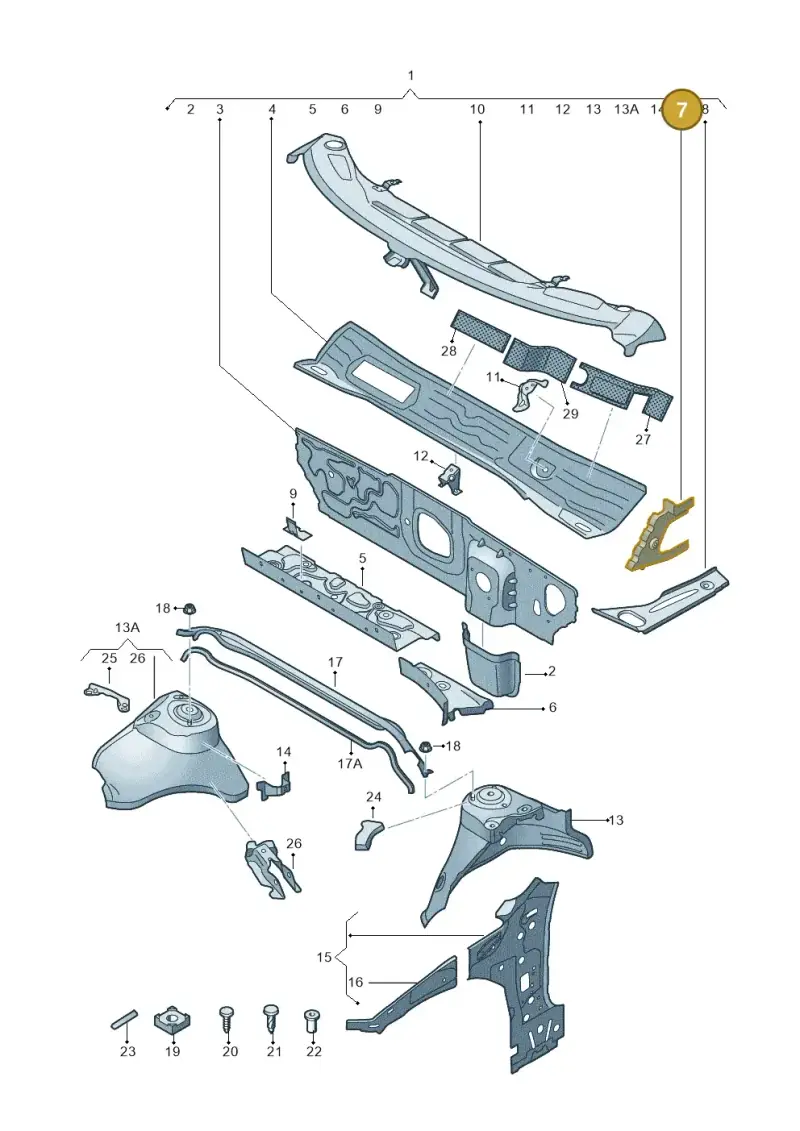 5Q0803344 — Audi RS3 Limousine (2017-2020) diagram 745805500, position 7
