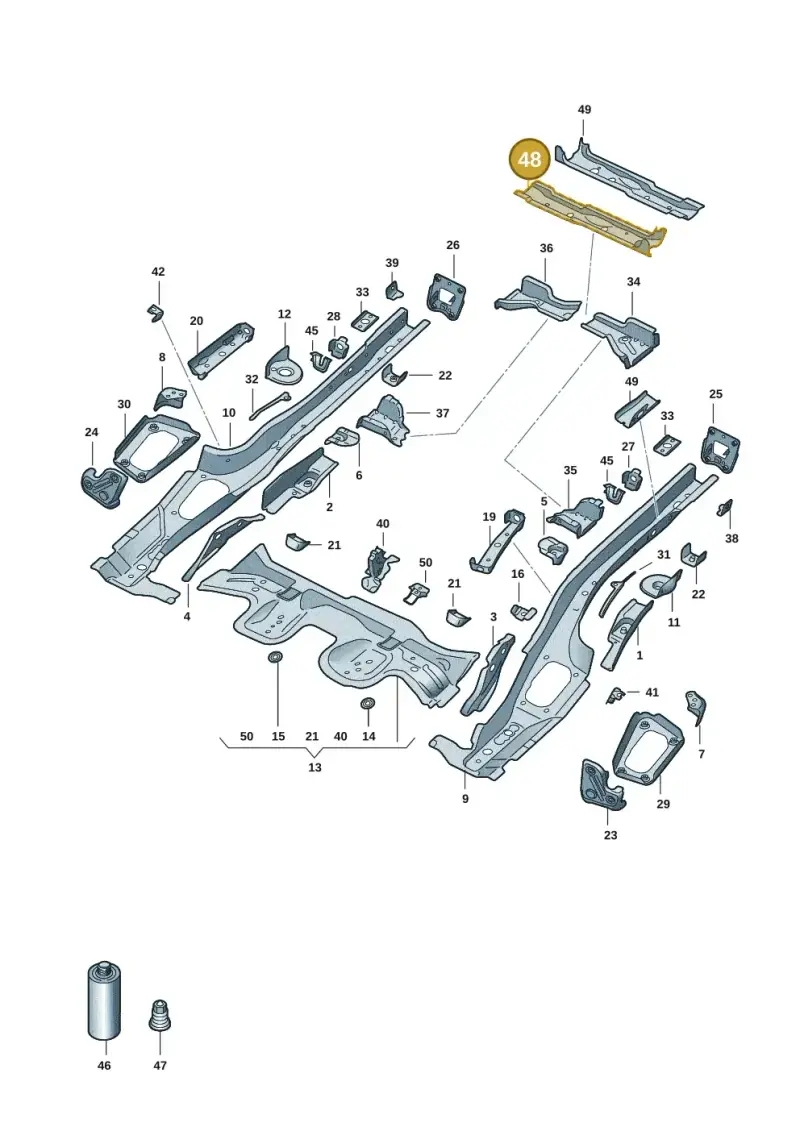 5Q0803347A — Audi A3 Sportback (2019-2021) diagram 596803015, position 48