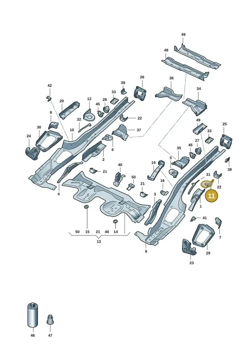 5Q0803457 — Audi A3 Sportback (2019-2021) diagram 596803015, position 11