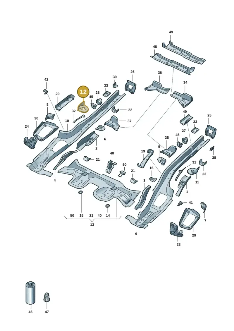 5Q0803458 — Audi A3 Sportback (2019-2021) diagram 596803015, position 12