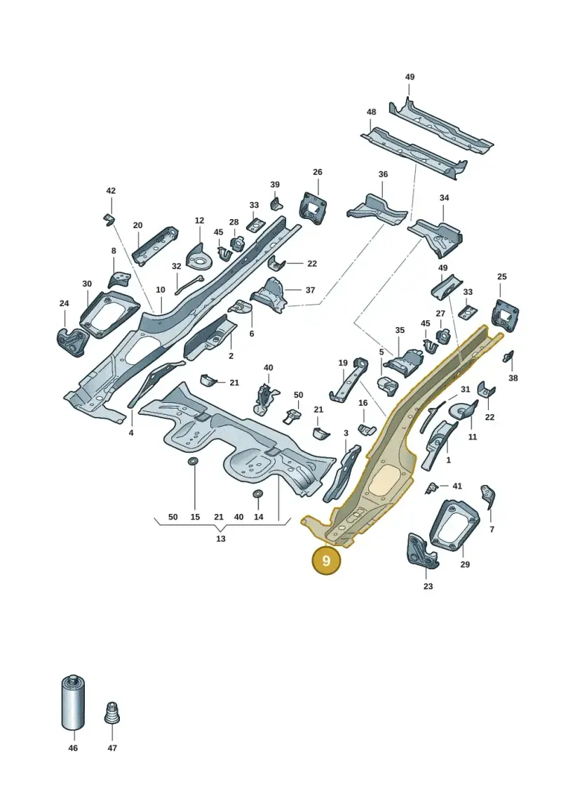 5Q0803505AQ — Audi A3 Sportback (2019-2021) diagram 596803015, position 9