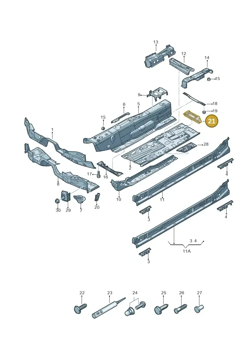 5Q0803579 — Audi RS3 Limousine (2017-2020) diagram 745803060, position 21