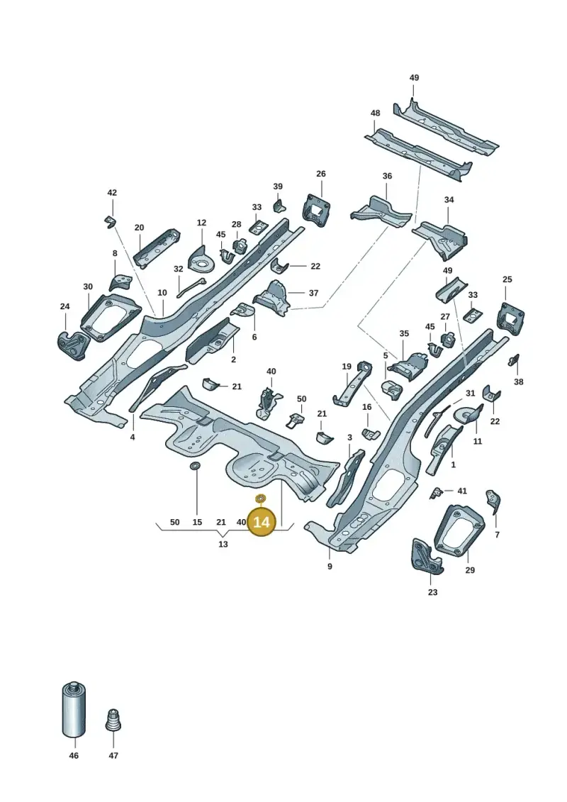 5Q0803621B — Audi A3 Sportback (2019-2021) diagram 596803015, position 14