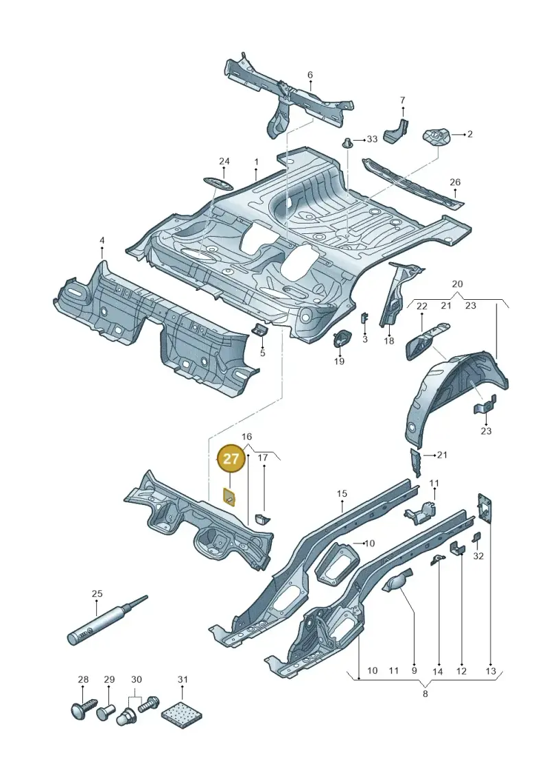 5Q0803622G — Audi Q2 2.0 TDI (2016-2018) diagram 803803100, position 27
