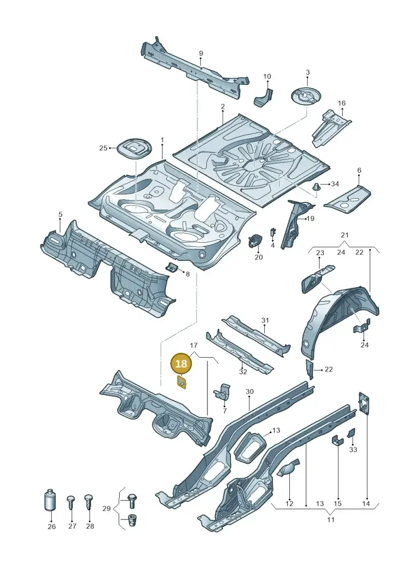 5Q0803622G — Audi Q2 2.0 TDI (2016-2018) diagram 803803110, position 18