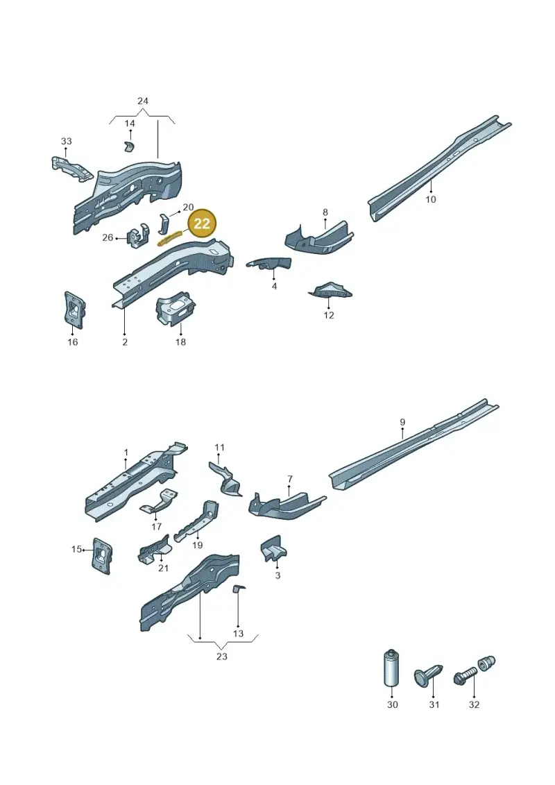 5Q0803646B — Audi A3 Sportback (2019-2021) diagram 596803000, position 22