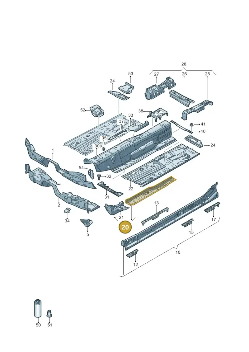 5Q0803803A — Audi A3 Sportback (2019-2021) diagram 596803010, position 20