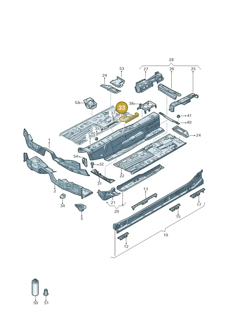 5Q0803806A — Audi A3 Sportback (2019-2021) diagram 596803010, position 33