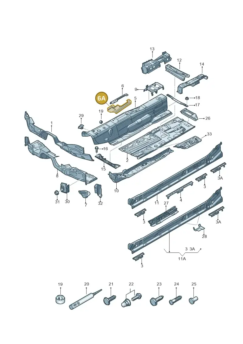 5Q0803806A — Audi A3 Sportback (2016-2020) diagram 745803050, position 6A