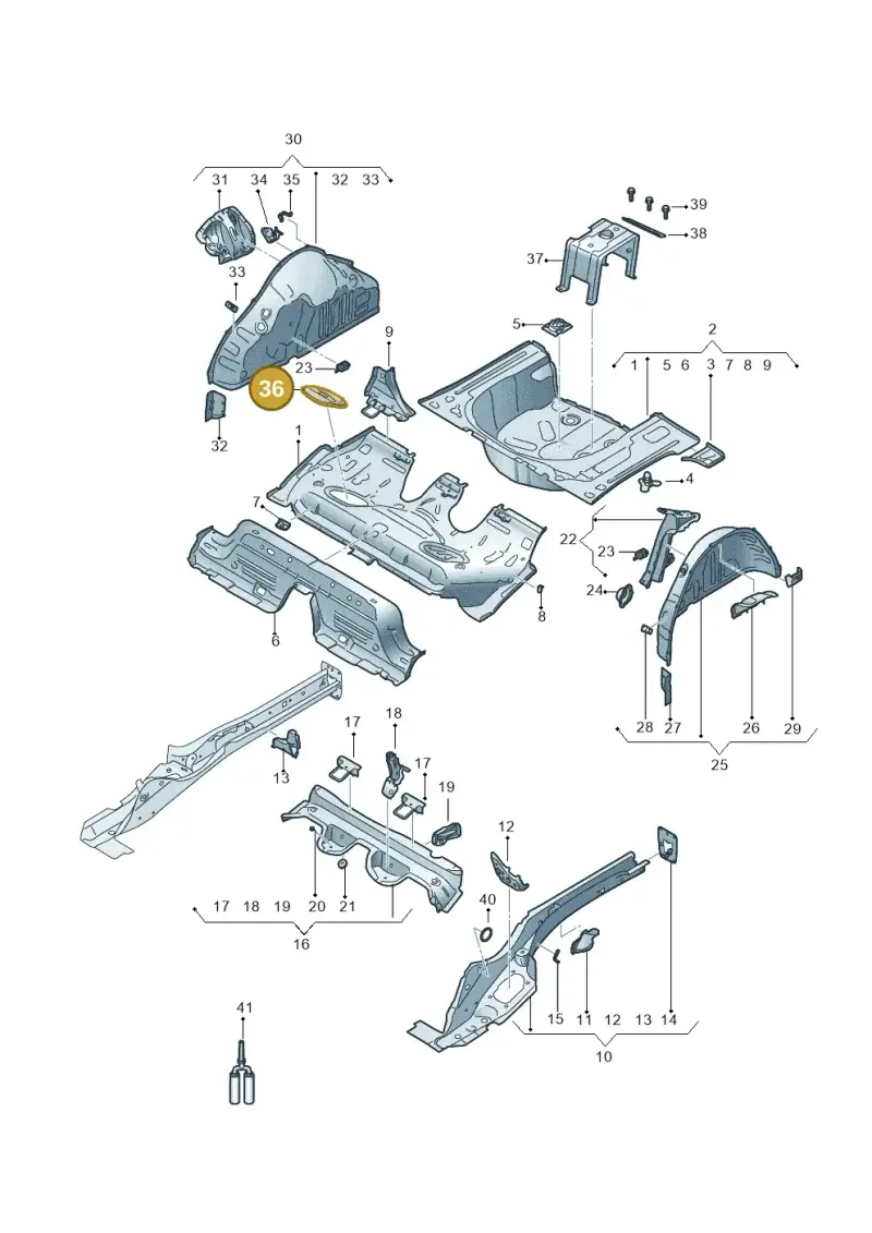 5Q0803961D — Audi A1 sportback 1.0 (2018-) diagram 592803500, position 36