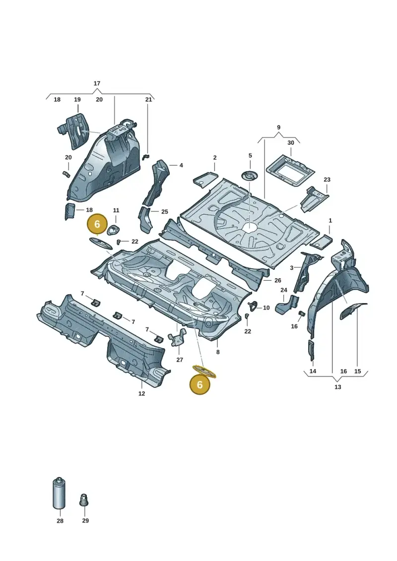 5Q0803961D — Audi A3 Sportback (2019-2021) diagram 596803051, position 6