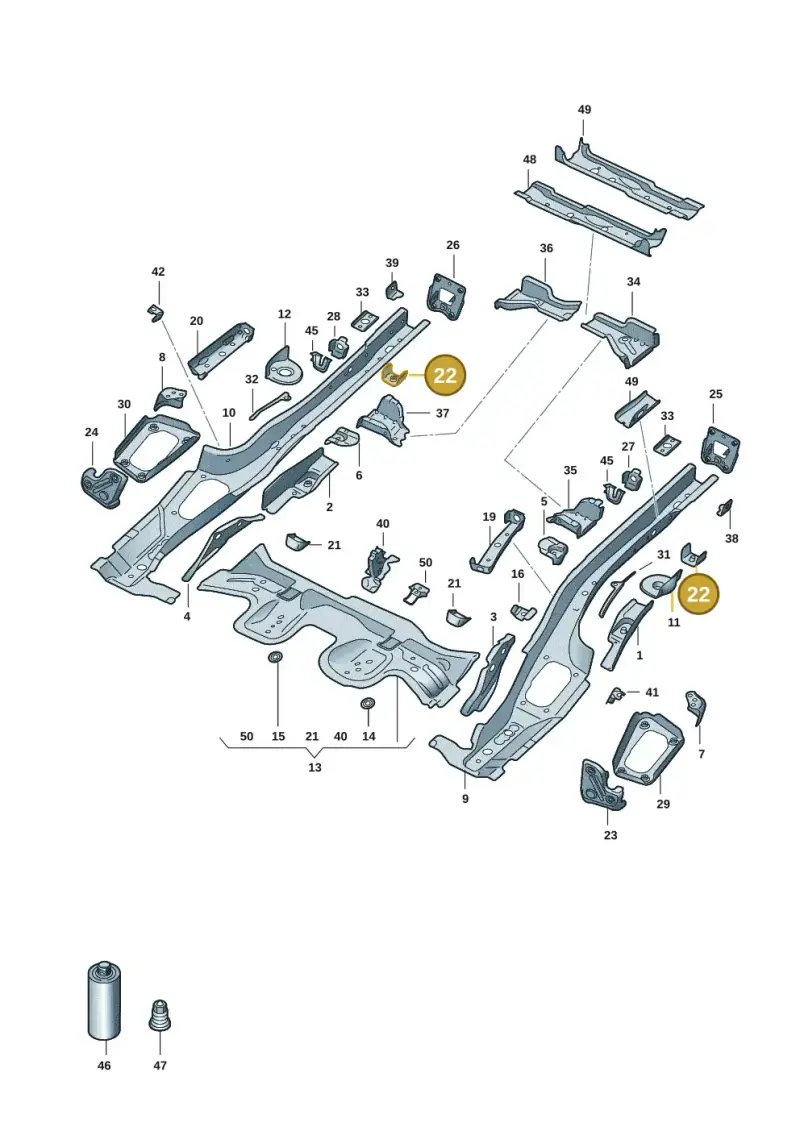 5Q0804025C — Audi A3 Sportback (2019-2021) diagram 596803015, position 22
