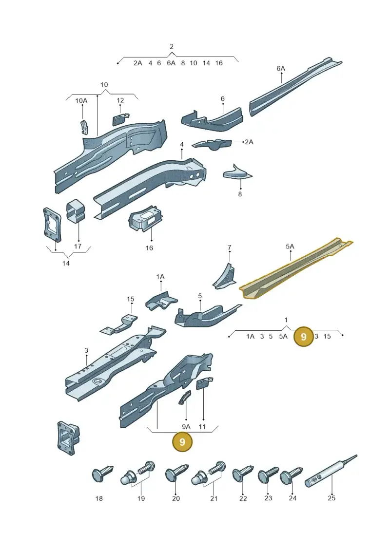 5Q0804105 — Audi RS3 Limousine (2017-2020) diagram 745803000, position 9
