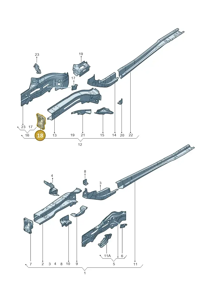 5Q0804182A — Audi TTRS Coupe (2016-2023) diagram 778803000, position 18