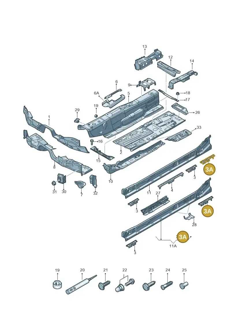 5Q0804243A — Audi A3 Sportback (2016-2020) diagram 745803050, position 3A