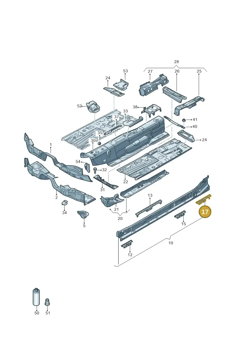 5Q0804244A — Audi A3 Sportback (2019-2021) diagram 596803010, position 17