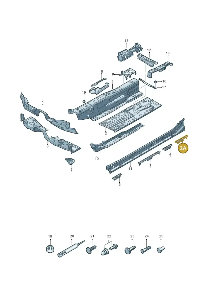 5Q0804244A — Audi RS3 Limousine (2017-2020) diagram 858803050, position 3A