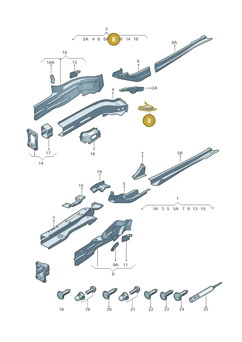 5Q0804426 — Audi RS3 Limousine (2017-2020) diagram 745803000, position 8