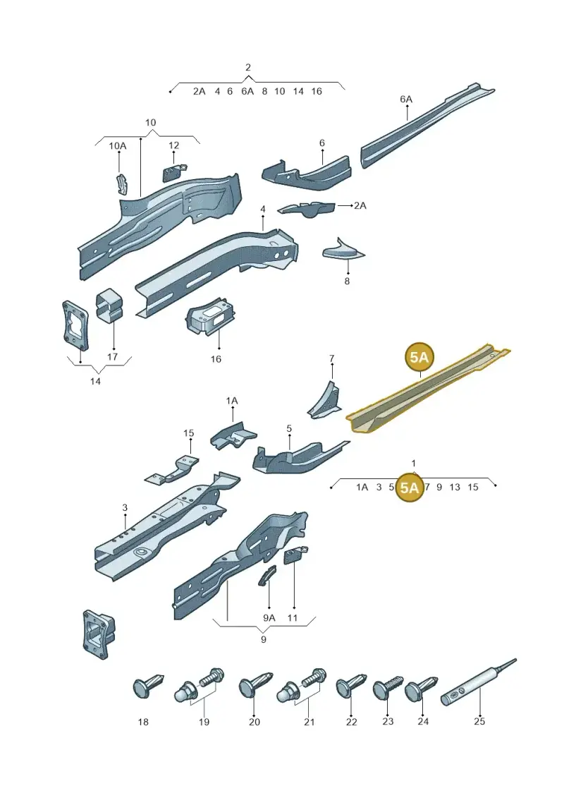 5Q0804455 — Audi RS3 Limousine (2017-2020) diagram 745803000, position 5A