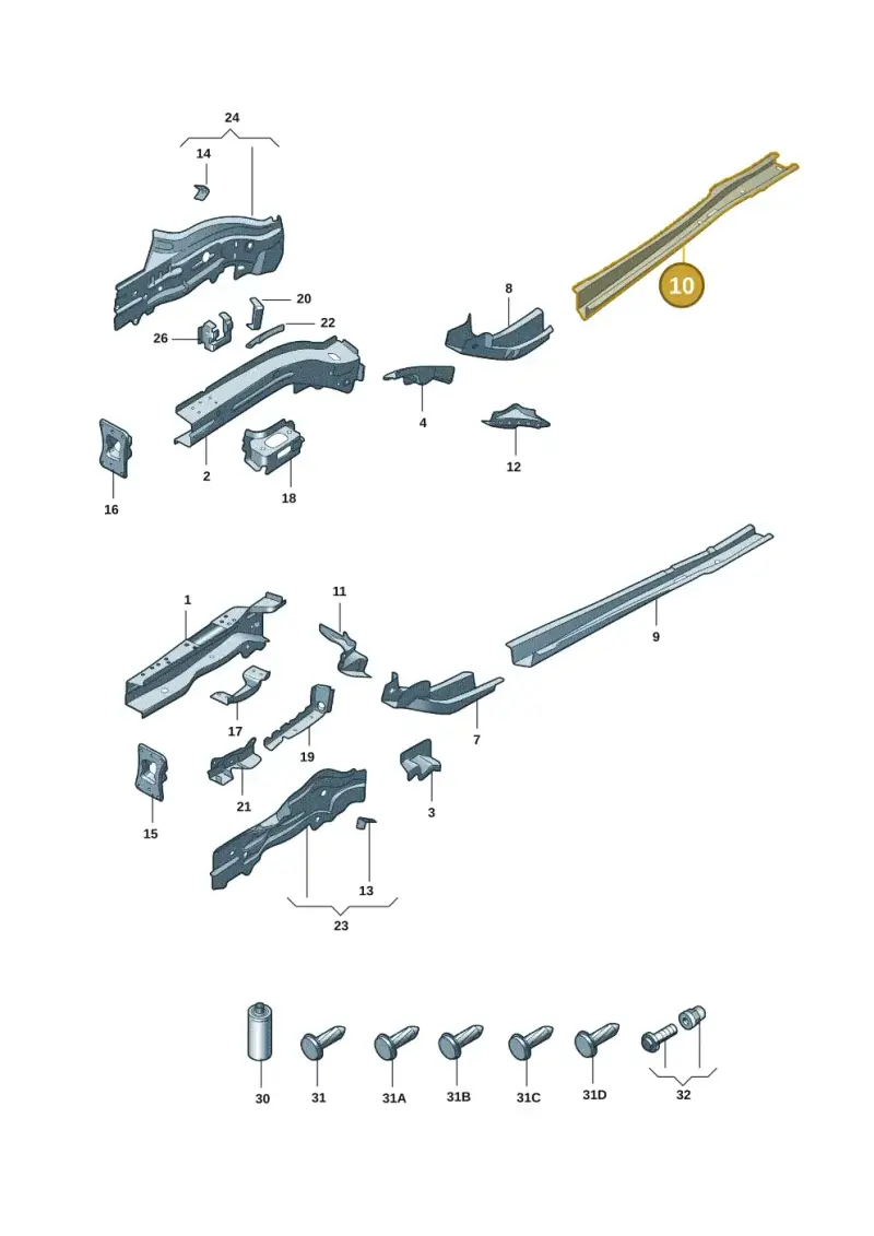 5Q0804456B — Audi A3 (2020-) diagram 8yx803000, position 10