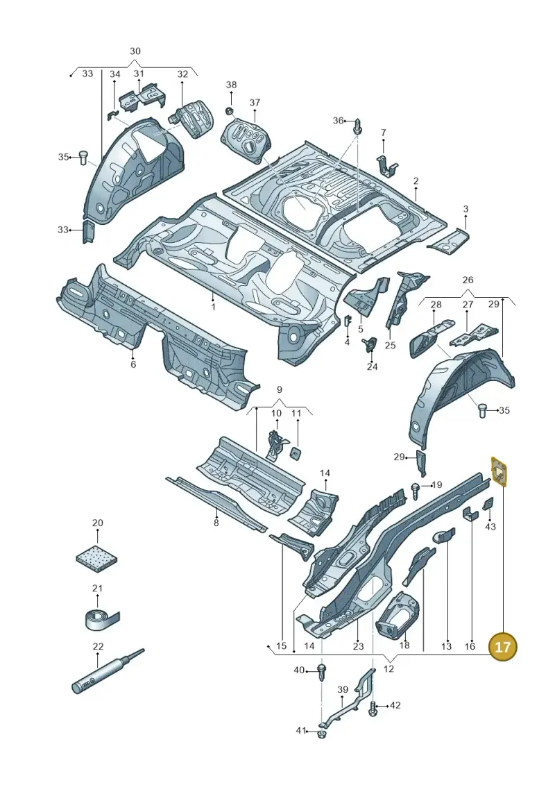 5Q0804473 — Audi A3 Sportback (2016-2020) diagram 745803120, position 17