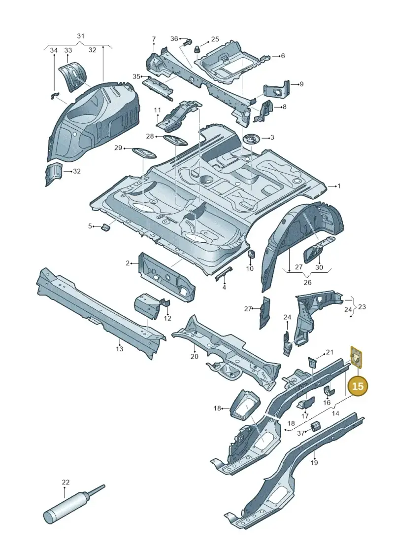 5Q0804473 — Audi TTRS Coupe (2016-2023) diagram 850803100, position 15