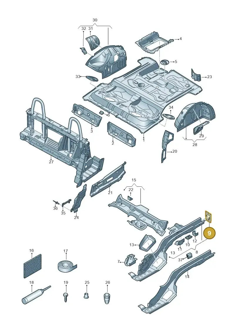 5Q0804473 — Audi TTRS Coupe (2016-2023) diagram 850803110, position 9