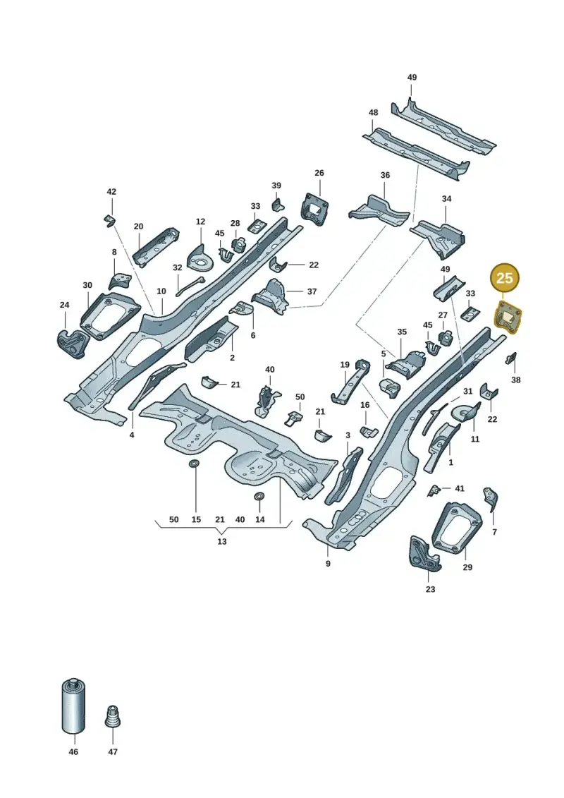 5Q0804473A — Audi A3 Sportback (2019-2021) diagram 596803015, position 25