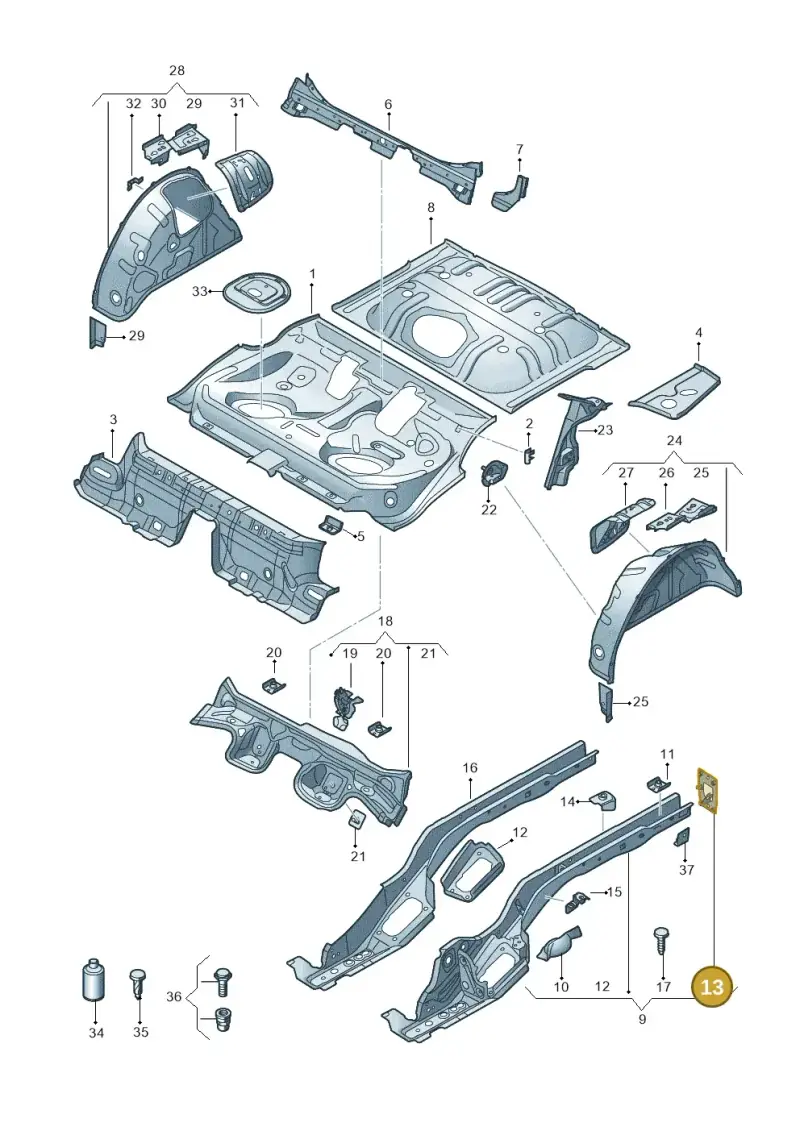 5Q0804474 — Audi A3 Sportback (2016-2020) diagram 745803110, position 13