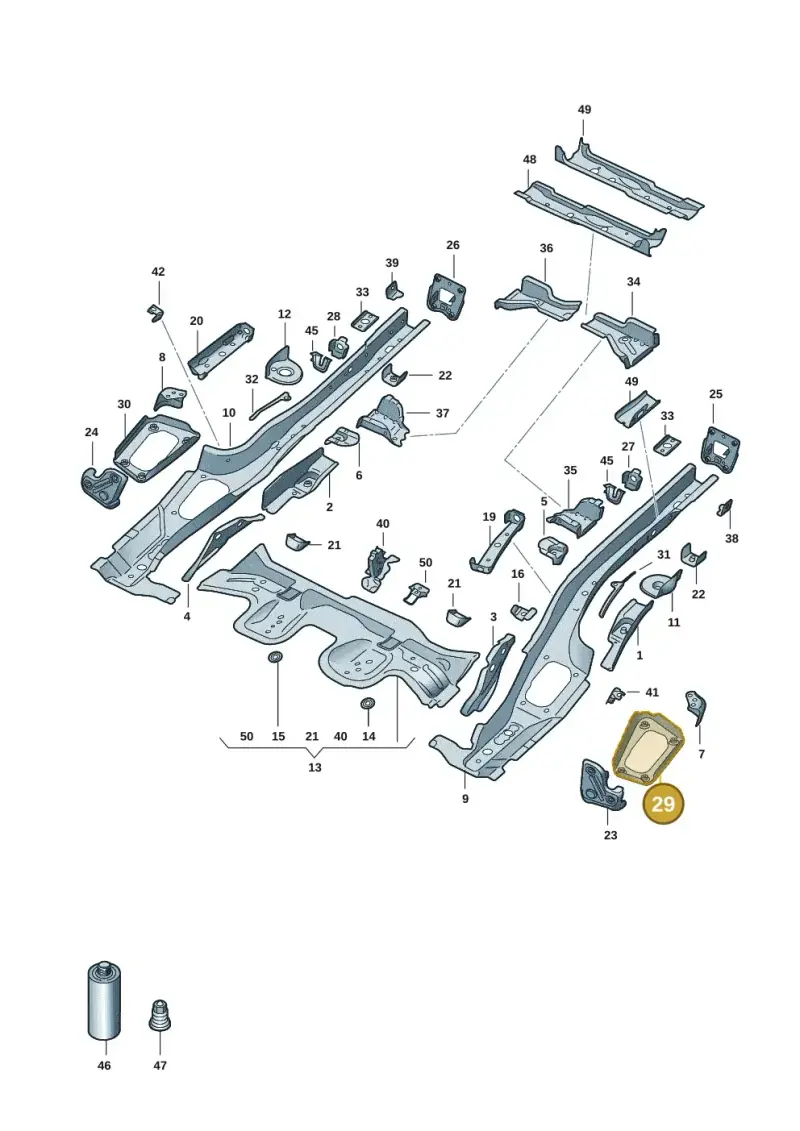 5Q0804505A — Audi A3 Sportback (2019-2021) diagram 596803015, position 29