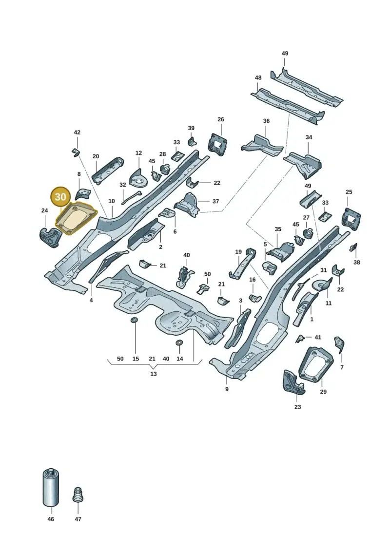 5Q0804506A — Audi A3 Sportback (2019-2021) diagram 596803015, position 30