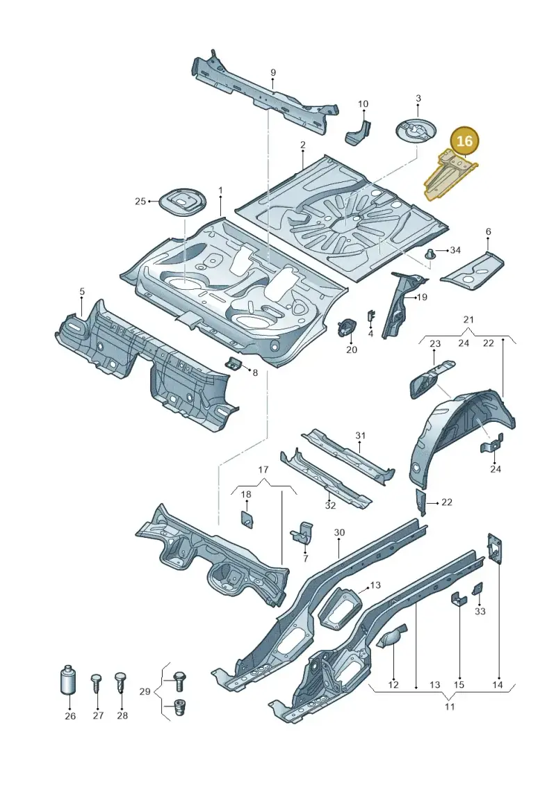 5Q0804509B — Audi Q2 2.0 TDI (2016-2018) diagram 803803110, position 16