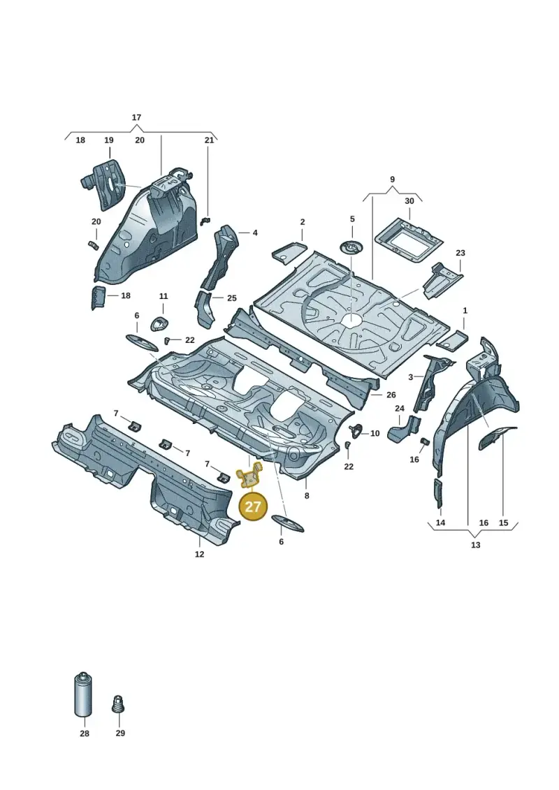 5Q0804865A — Audi A3 Sportback (2019-2021) diagram 596803051, position 27