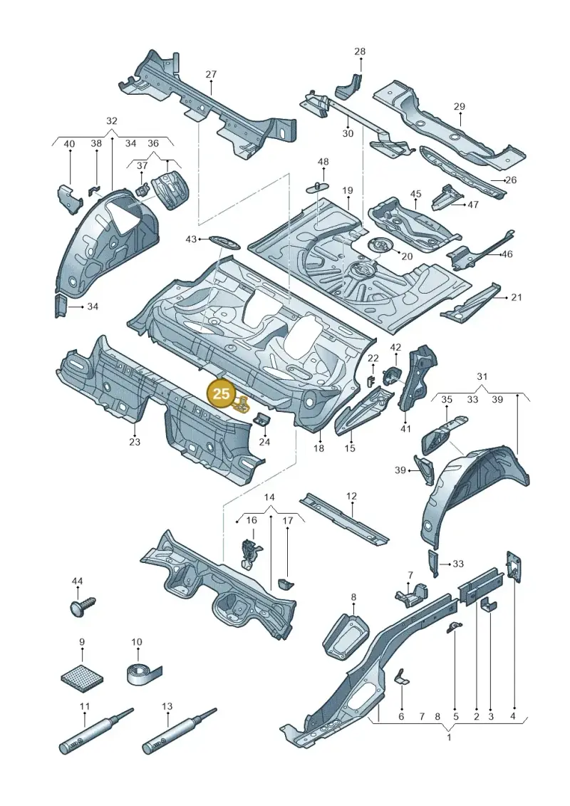 5Q0804865A — Audi RS3 Limousine (2017-2020) diagram 853803110, position 25