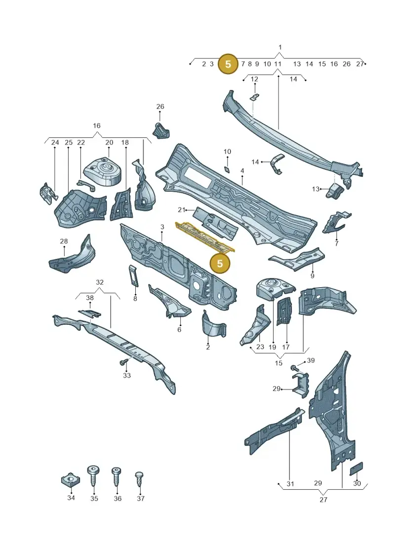 5Q0805277 — Audi Q3 quattro (2018-2019) diagram 597805050, position 5